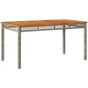 Bild von vidaXL Gartentisch Grau 140x80x75 cm Poly Rattan Akazienholz