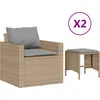 Bild von vidaXL 4-tlg. Garten-Sofagarnitur mit Kissen Beige Poly Rattan