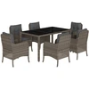 Bild von vidaXL 7-tlg. Garten-Essgruppe mit Kissen Grau Poly Rattan