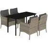 Bild von vidaXL 5-tlg. Garten-Essgruppe mit Kissen Hellgrau Poly Rattan