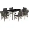 Bild von vidaXL 7-tlg. Garten-Essgruppe mit Kissen Grau Poly Rattan