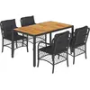 Bild von vidaXL 5-tlg. Garten-Essgruppe mit Kissen Schwarz Poly Rattan