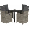 Bild von vidaXL 5-tlg. Garten-Essgruppe mit Kissen Grau Poly Rattan