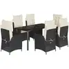 Bild von vidaXL 7-tlg. Garten-Essgruppe mit Kissen Schwarz Poly Rattan