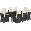 Bild von vidaXL 9-tlg. Garten-Essgruppe mit Kissen Schwarz Poly Rattan