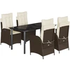 Bild von vidaXL 5-tlg. Garten-Essgruppe mit Kissen Braun Poly Rattan
