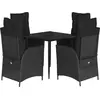 Bild von vidaXL 5-tlg. Garten-Essgruppe mit Kissen Schwarz Poly Rattan