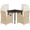 Bild von vidaXL 5-tlg. Garten-Essgruppe mit Kissen Beige Poly Rattan