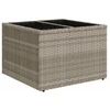 Bild von vidaXL Gartentisch mit Glasplatte Hellgrau 55x55x37 cm Poly Rattan