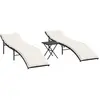 Bild von vidaXL Sonnenliegen 2 Stk. mit Tisch Schwarz Poly Rattan
