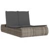 Bild von vidaXL Doppel-Sonnenliege mit Kissen Grau Poly Rattan