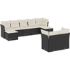 Bild von vidaXL 9-tlg. Garten-Sofagarnitur mit Kissen Schwarz Poly Rattan