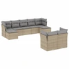 Bild von vidaXL 9-tlg. Garten-Sofagarnitur mit Kissen Beige Poly Rattan