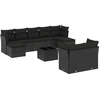 Bild von vidaXL 10-tlg. Garten-Sofagarnitur mit Kissen Schwarz Poly Rattan