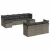 Bild von vidaXL 10-tlg. Garten-Sofagarnitur mit Kissen Grau Poly Rattan