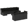 Bild von vidaXL 11-tlg. Garten-Sofagarnitur mit Kissen Schwarz Poly Rattan