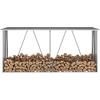 Bild von The Living Store Brennholzlager aus verzinktem Stahl 330x84x152 cm Grau