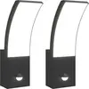 Bild von vidaXL LED-Außenwandleuchten mit Sensor 2 Stk. Schwarz Aludruckguss