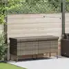 Bild von vidaXL Gartentruhe mit Rollen Grau 160x55x75 cm Poly Rattan