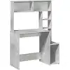 Bild von vidaXL Schreibtisch mit Regal Betongrau 100x45x140 cm Holzwerkstoff
