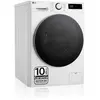 Bild von LG F4DR6010A1W, Frontlader, Freistehend, Weiß, Links, Schwarz, Drehregler, Berührung
