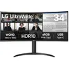 Bild von LG 34WR50QK-B, 86,4 cm (34"), 3440 x 1440 Pixel, Wide Quad HD, 5 ms, Schwarz