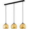 Bild von EGLO Hängelampe Alabraccin, 3-flammige Pendelleuchte Esstisch, Hängeleuchte aus Metall in schwarz und Glas in gold, Esszimmerlampe, E27, 78 cm