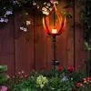 Bild von LED Solarlampe, Metall, schwarz, Feuereffekt, H 93cm