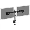 Bild von Digitus Dualmonitor Tisch-Klemmhalterung 15-27", schwarz max. 2x8Kg, VESA max. 100x100