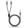 Bild von goobay 3,5 mm Klinke/Cinch Kabel 0,5 m silber, schwarz, 1 St.