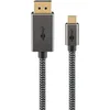 Bild von goobay USB-C/DP Textilkabel 2m silber, schwarz