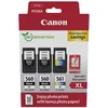 Bild von Canon Original PG-560XL + CL-561XL Druckerpatronen Value Pack - 2 x schwarz / 1 x farbig + 50 Blatt Fotopapier
