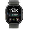 Bild von Apple Watch Ultra 4 GPS + Cellular 49mm Smartwatch - Schwarzes Titangehäuse mit durchscheinendem schwarzem Ocean Armband.