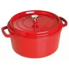 Bild von STAUB Bräter aus Gusseisen, 28 cm rund, 6.75 Liter Fassungsvermögen, Kirschrot - Perfekter Schmortopf