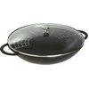 Bild von STAUB Wok aus Gusseisen Schwarz 37 cm Premium Bräter mit Deckel für Induktion und Gasherde perfekt für asiatische Gerichte