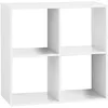 Bild von 5five Regal 4-stufiges Bücherregal, 2 Ebenen mit 4 Fächern in Grau, Maße: 67,6 x 32 x 67,6 cm, ideal für Bücher & Deko