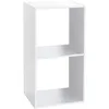 Bild von 5five Buchregal mit 2 Ebenen und 2 Fächern, Modulares Regal aus Spanplatte in Grau, 34,5 x 32 x 67,5 cm