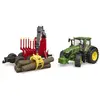 Bild von Bruder 03154 John Deere 7r 350 With Forestry Trailer And 4 Trunks Bauspiel