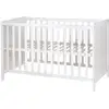 Bild von roba Beistellbett Baby Kinderzimmer Möbel weiß höhenverstellbar mit 5 Schlupfsprossen und Lattenrost 60x120 cm für sicheres Schlafen