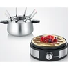 Bild von Severin Fondueset mit Crêpes-Maker, Edelstahl-Schwarz, inkl. 8 spülmaschinengeeigneten Gabeln   die perfekte Kombination für gesellige Abende