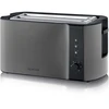 Bild von Severin Automatik-Langschlitztoaster AT 9341 in Dunkel Edelstahl/Schwarz mit Brötchenaufsatz, großer Röstkammer, 1400 W und Auftau-Funktion