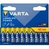 Bild von VARTA Batterien AA 10er-Pack, Longlife Power Alkaline 1.5V - Ideal für Spielzeug, Mäuse & Taschenlampen, 90% recycelte Verpackung, Made in Germany