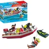 Bild von PLAYMOBIL Feuerwehrboot mit Aqua Scooter: Rettungsspielset für actiongeladene Abenteuer auf dem Wasser für Kinder