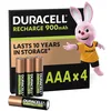 Bild von Duracell AAA Akkus - 4er Pack Hochleistungsbatterien mit 900 mAh Kapazität für langlebige Energie in Elektronikgeräten