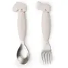 Bild von Done By Deer Friends Easy-grip And Fork Set Deer Sand Löffel