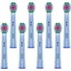 Bild von Oral-B 3D White Ersatzbürstenköpfe für elektrische Zahnbürsten, 8er-Pack, aufhellend mit Polierkappe gegen Verfärbungen, briefkastentauglich