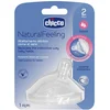 Bild von Chicco NaturalFeeling Sauger Medium Flow, 2 Stück, empfohlen ab 2 Monaten, aus Silikon für die Flaschenfütterung