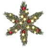 Bild von Black Box Trees Weihnachtskranz Stern frosted rot 15L TIPS 96 batteriebetrieben mit Timer für festliche Dekoration - h15xd60cm