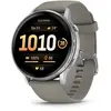 Bild von Venu 4 - 45 mm Schwarz/Silber mit Schnellwechsel-Silikon-Armband 22 mm Grau Smartwatch